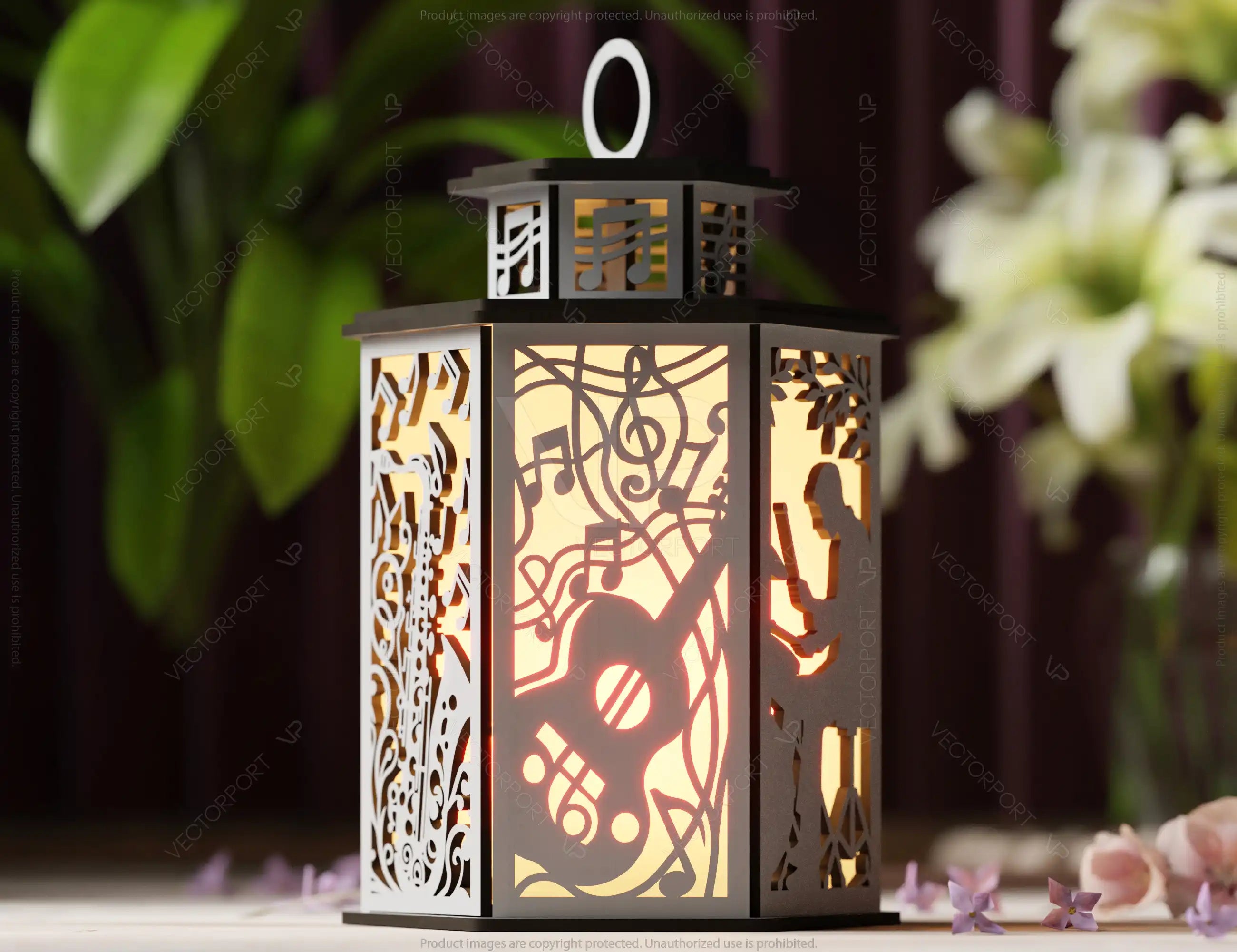 Wedding Lantern: Music Notes & Wedding Theme Laser Cut Tealight Candle Holder Night Light Wedding Decor Digital Download |#U482|