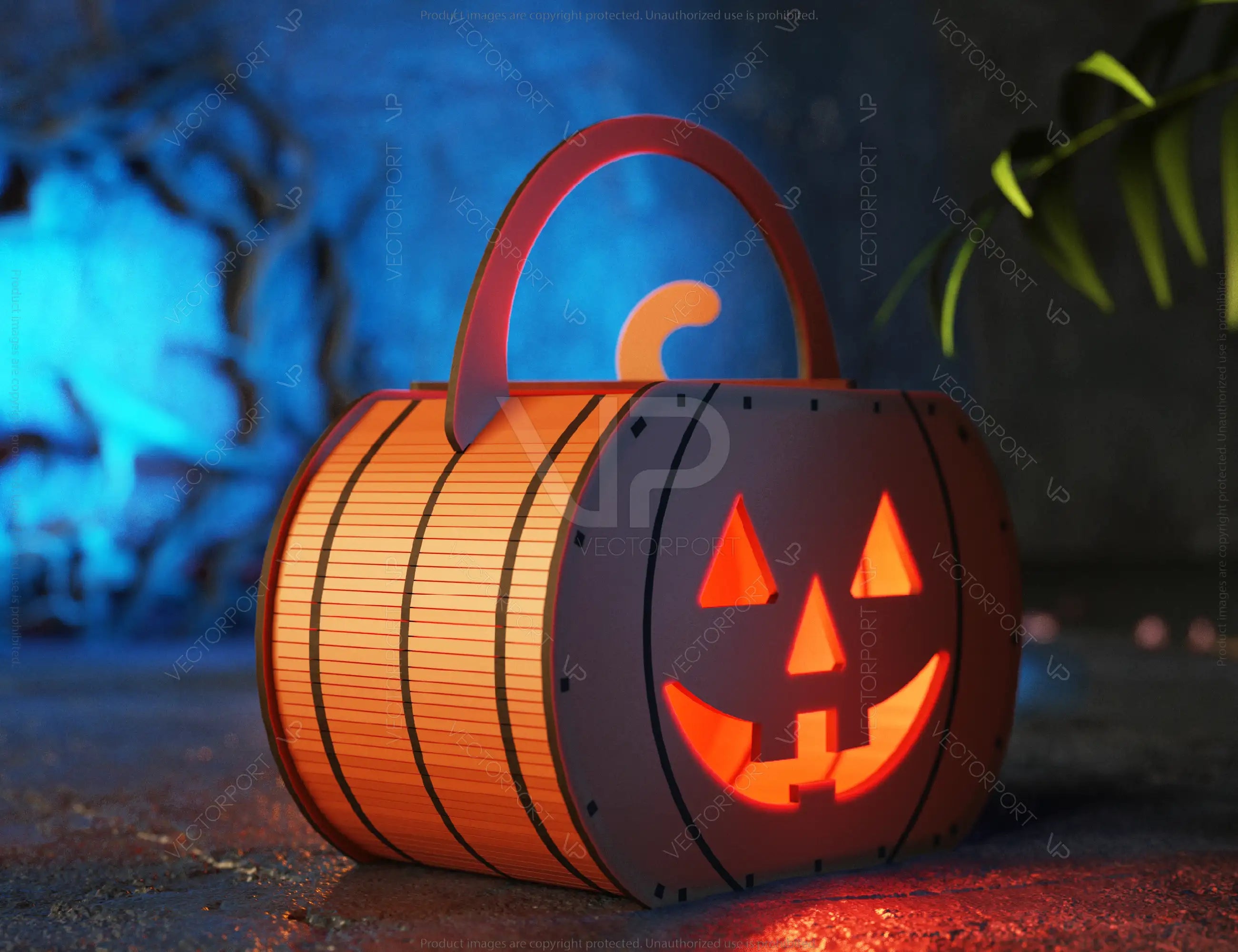 Spooky Pumpkin Treat Crate, Laser-Cut Halloween Gift Box, Wooden Candy Holder Basket Digital Download |#U483|