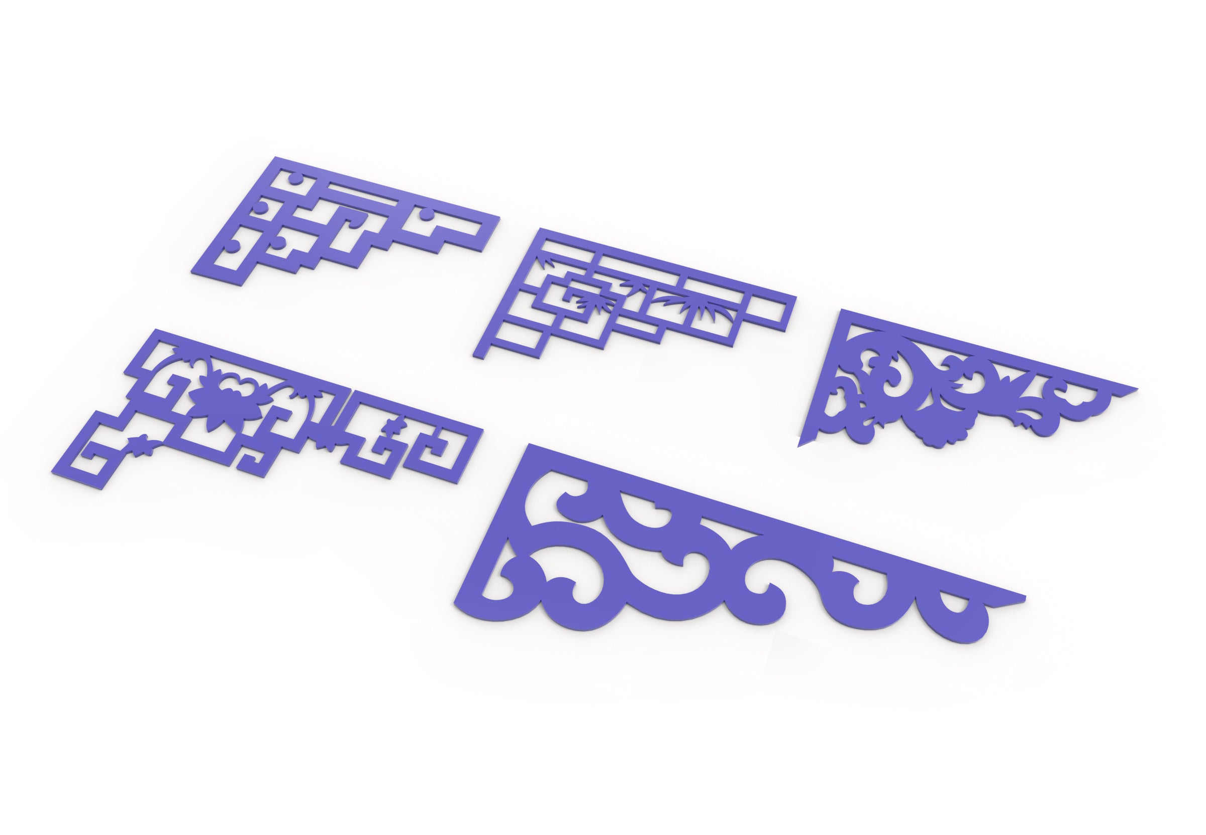 Decorative Corner Pattern Panel Templates SVG CNC Laser Cutting File | SVG, DXF, AI |#C049|