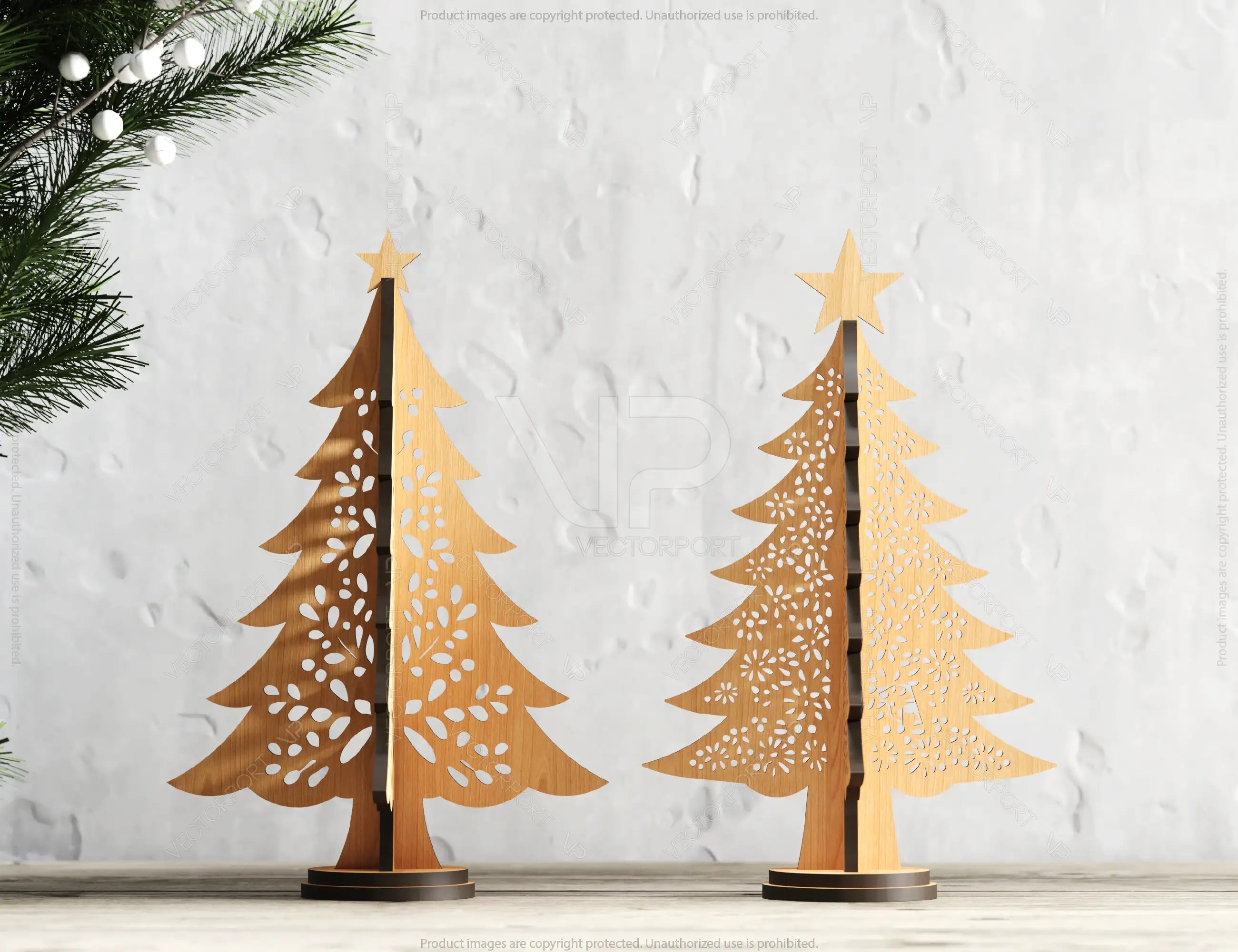 3D Standing Christmas Tree – Laser Cut Holiday Ornament, New Year Tree Decoration Digital Download |#U490|