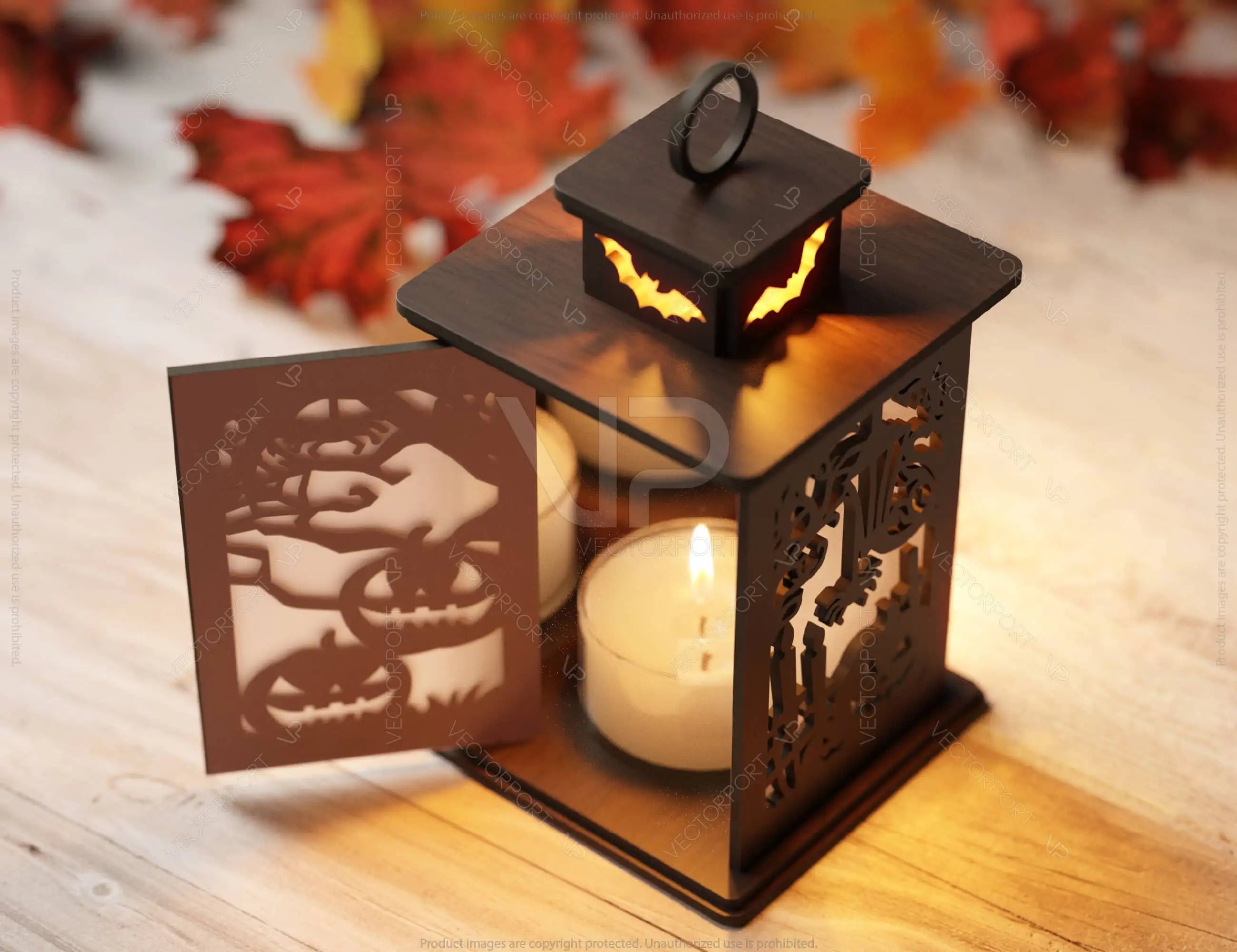 Spooky Shadows: Haunted House Lantern Halloween Tealight Ghosts Bats Night Light Digital Download |#U493|