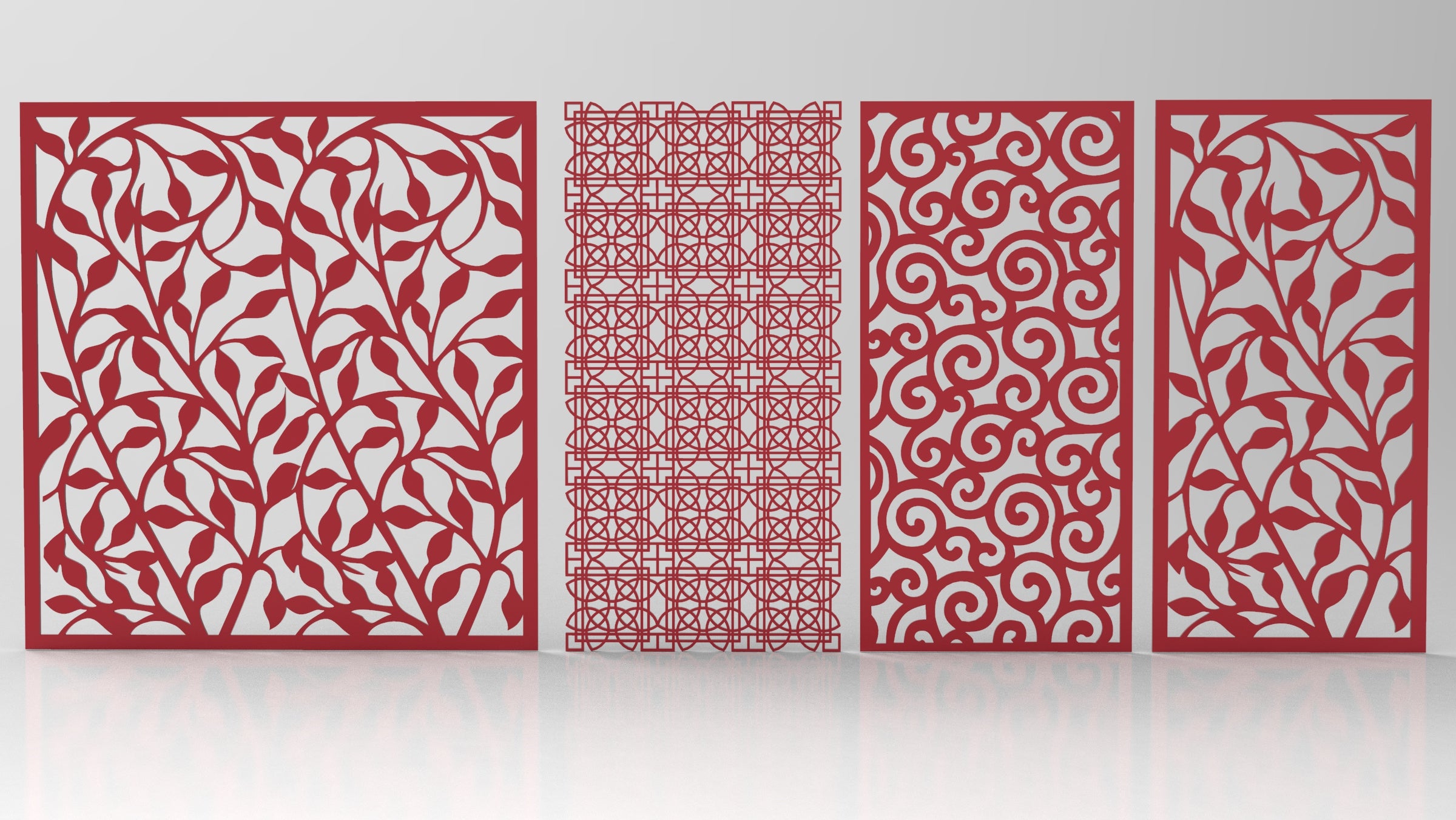 Tree Ornaments for decorative partitions panel screen CNC Laser Cutting File | SVG, DXF, AI |#C005|