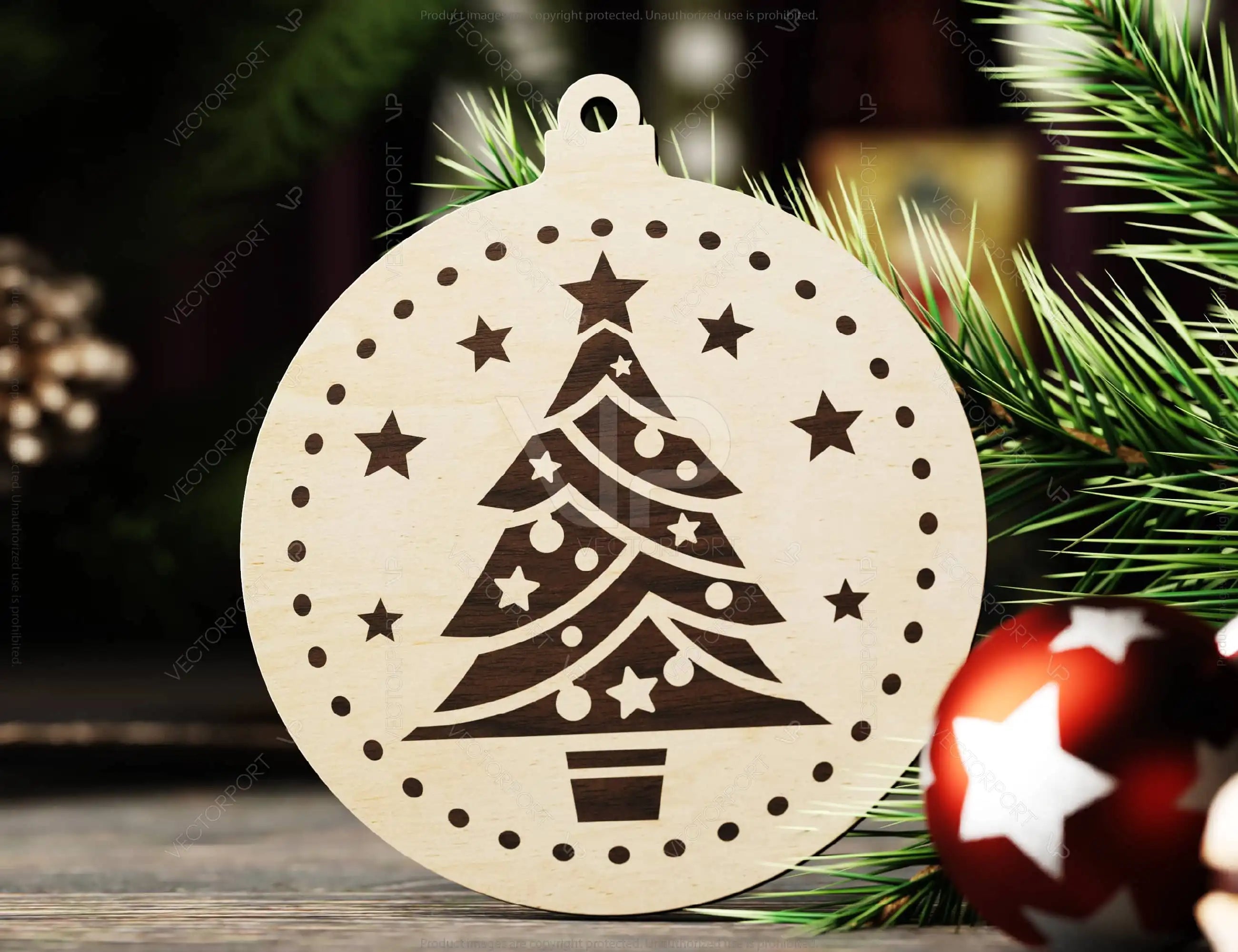 Christmas Hanging Bauble, Laser Cut Tree Ornament, New Year Christmas Ball Ornament Laser Cut SVG Digital Download |#U500|