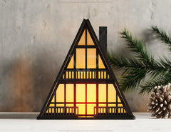 Charming A-Frame Tent Lantern - Miniature House Laser Cutting Candle Holder Digital Download |#U510|