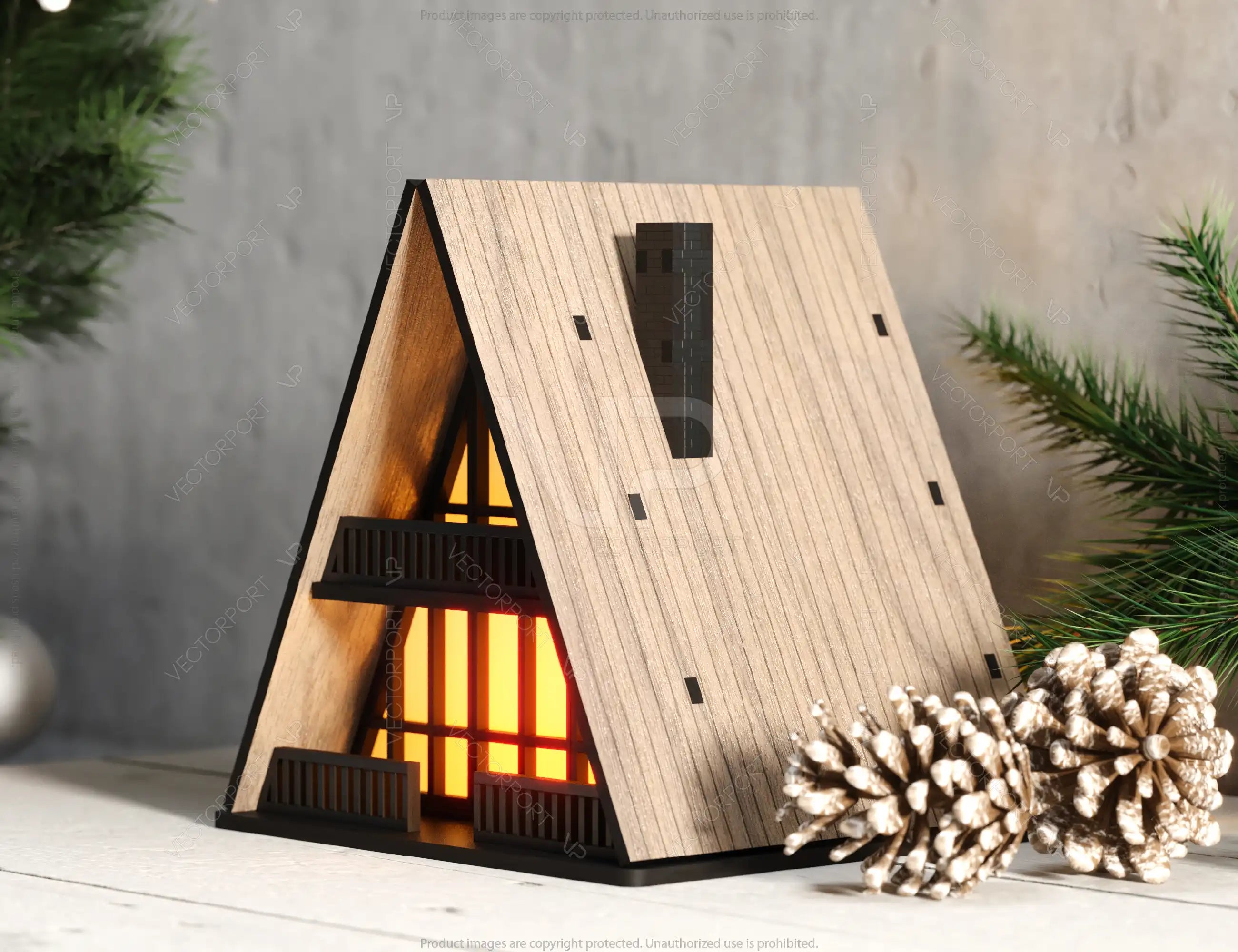 Charming A-Frame Tent Lantern - Miniature House Laser Cutting Candle Holder Digital Download |#U510|