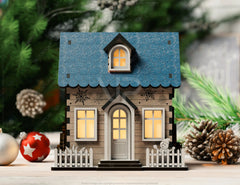 Miniature Snowy House Winter Wonderland Christmas Village New Year Scene Laser Cutting Digital Download |#U511|