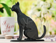 Cat Standing 3D: Laser Cut Wooden Cat Tabletop Multilayer Décor SVG Digital Download |#U521|