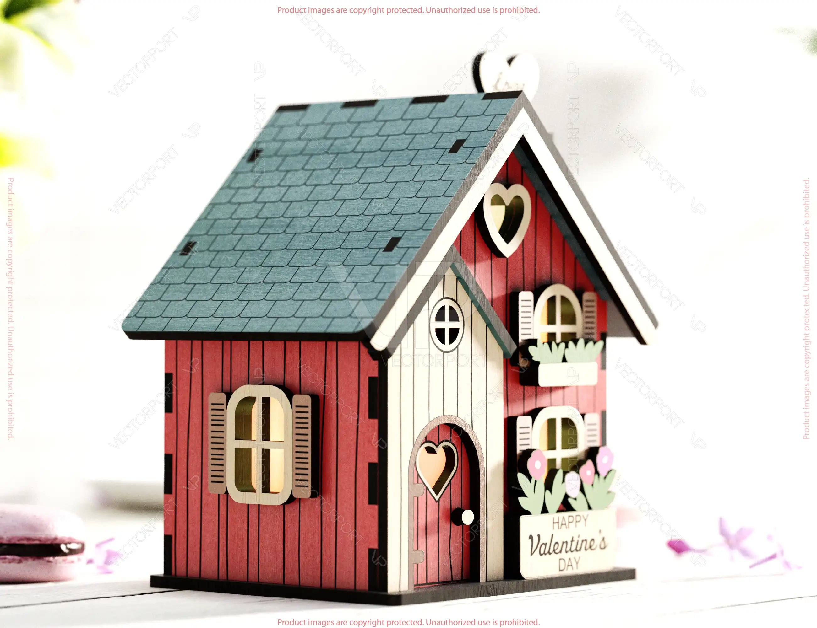 Share the Love: Miniature Love Theme Village Garden House - Village with Landscape & Flowers Valentine’s Day Gift Laser Cutting Digital Download |#U527|