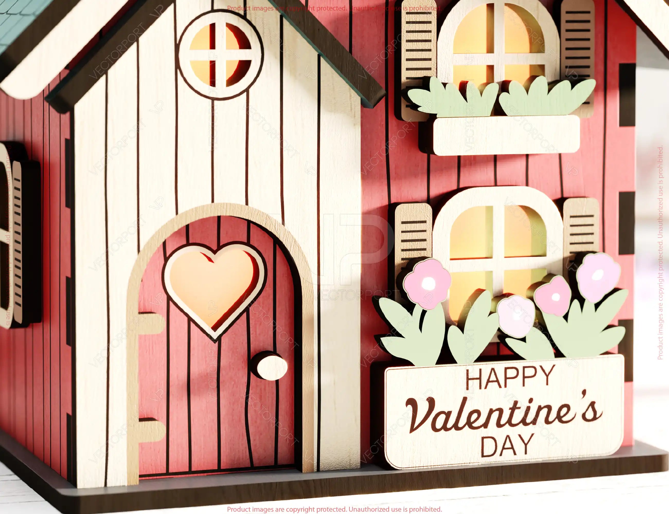 Share the Love: Miniature Love Theme Village Garden House - Village with Landscape & Flowers Valentine’s Day Gift Laser Cutting Digital Download |#U527|