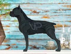 3D Dog: Laser-Cut Wooden Tabletop Art Standing Dog Multilayer SVG Digital Download |#U531|