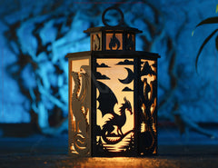 Dragon's Breath Lantern: Detailed Laser-Cut Artwork, Mystical 3D Illumination, Unique Home Decor Piece, Digital Download |#U542|