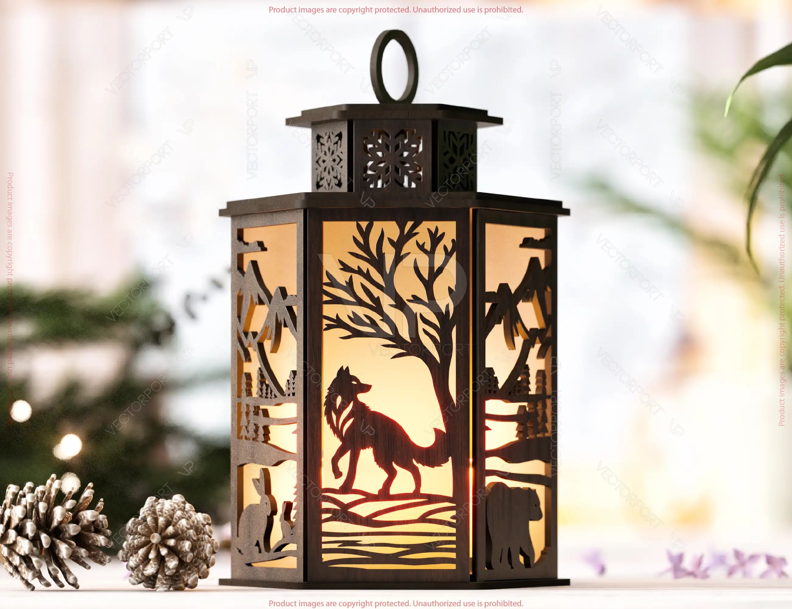 Wildlife Lantern Collection - Nature-Inspired Lamp Series #2 Laser Cut Tealight Candle Holder Digital Download |#U552|