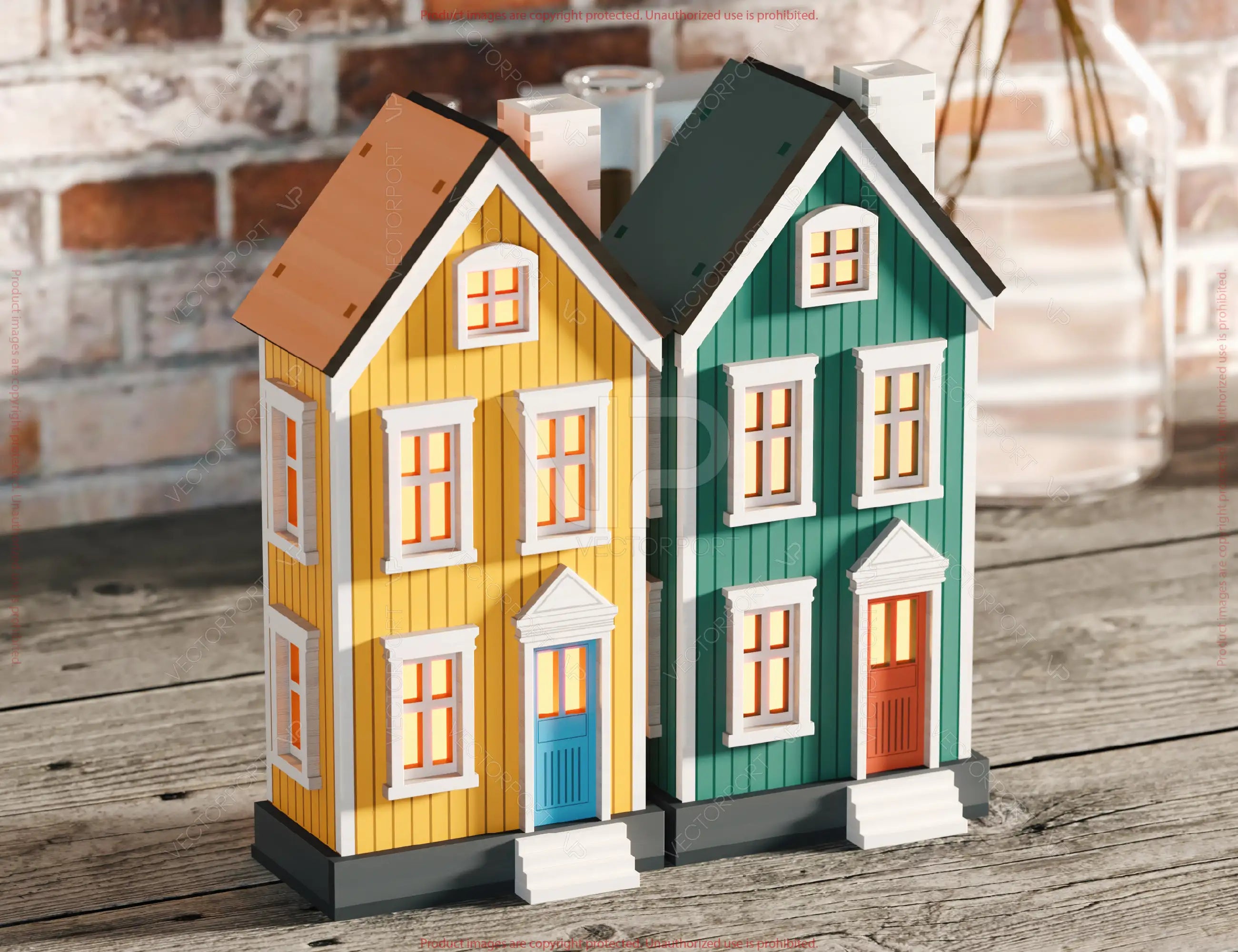 Nordic-Inspired Miniature Laser-Cut Scandinavian House - Cozy Cabin Design with Simple and Elegant Details | Digital Download |#U558|