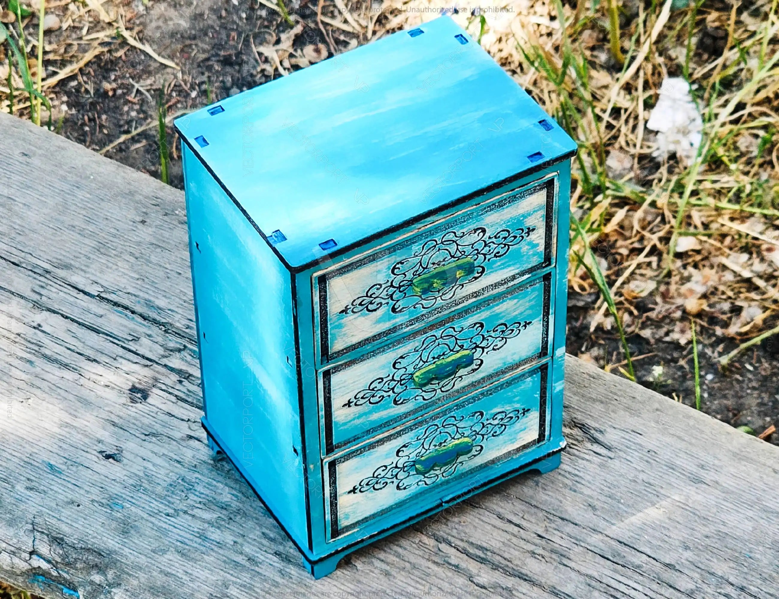 Laser Cut Miniature Dresser SVG – Elegant Jewelry Box, Wooden Nightstand File, DIY Laser Cutting Project Digital Download |#U589|