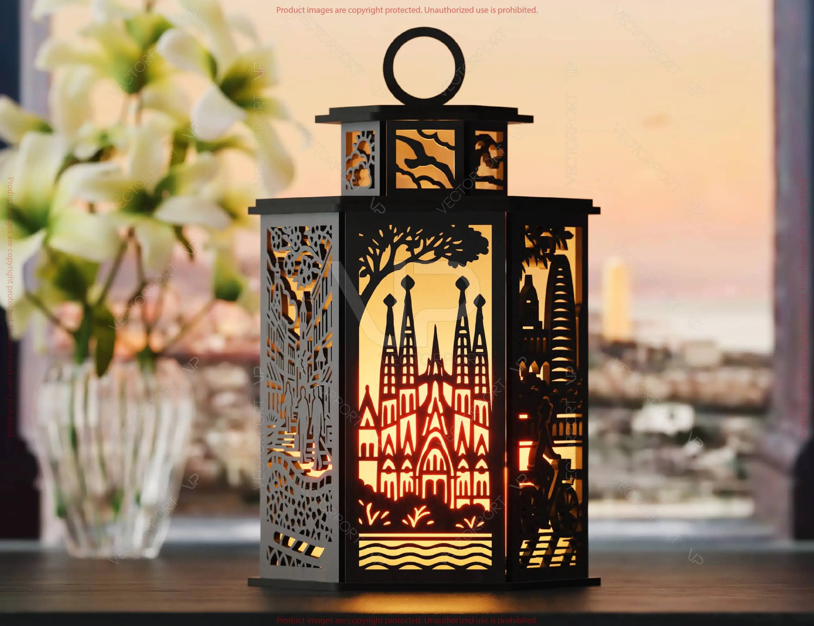 World Cities Laser Cut Table Lamp Panels Bundle – Skyline Lantern SVGs of New York, Paris, London & More Digital Download |#U590|