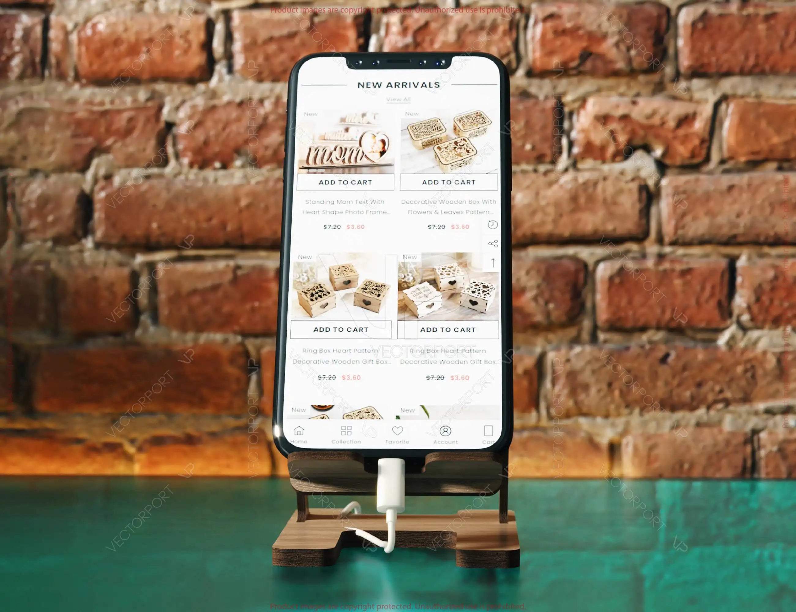Modern Minimalist Phone Stand | Laser Cut SVG File | Mobile Holder, Wooden Desk Phone Dock – Digital Download |#U591|