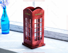 Miniature Laser Cut British Phone Booth – 3D Layered Red Telephone Box, Vintage UK Decor, Retro London Gift Home Decor Digital Download |#U602|