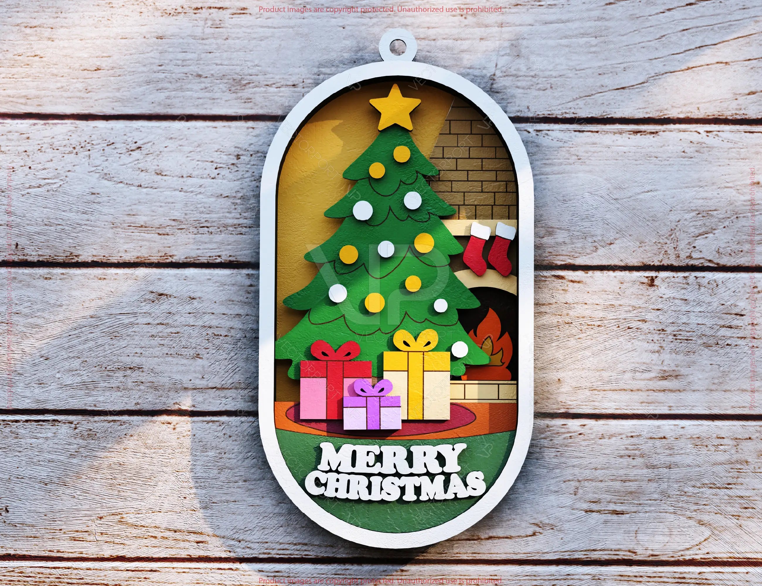 Christmas Layered Design | Round 3D Winter Scene with Santa, Snowman SVG | Laser Cut Shadow Box Digital Download |#U603|