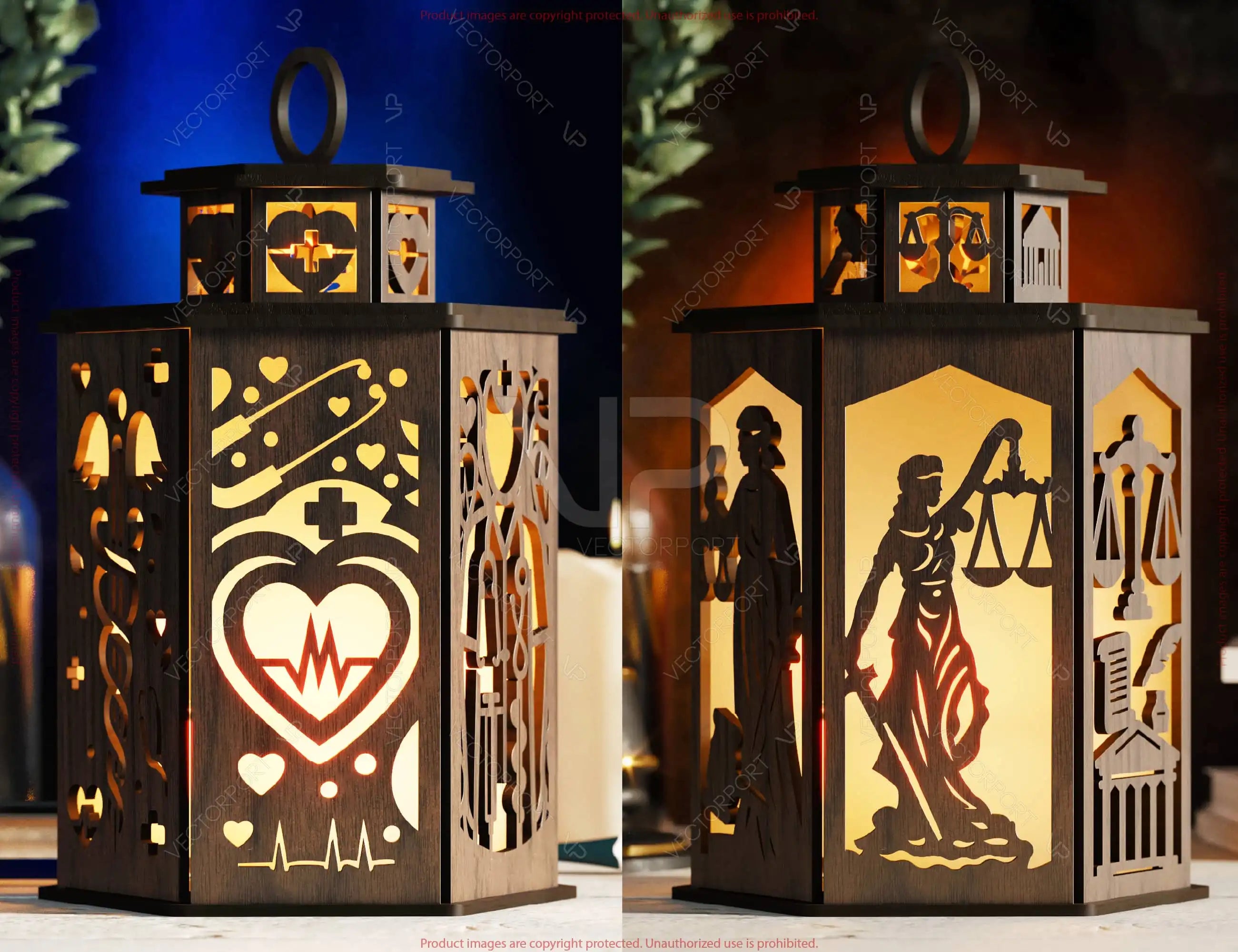 Profession Theme Laser Cut Lantern Bundle 12 Occupation- Candle Holder SVG Doctor, Pilot, Teacher, Sailor & More Digital Download |#U614|
