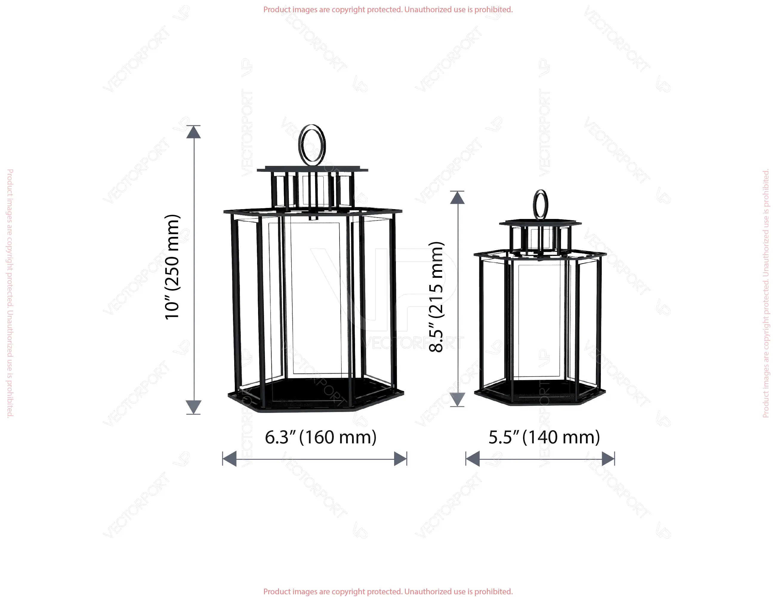 Cathedral Lantern SVG – Laser Cut Hexagon Lamp, Gothic Window Candle Holder, 3D Light Box File, Elegant Church Decor Digital Download |#U619|