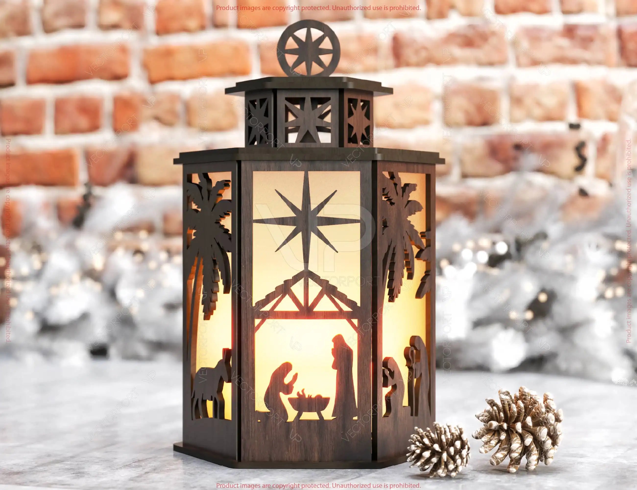 Christmas Candle Holder Bundle Nativity Lantern Holy Night Laser Cut Lamp Files 10 Festive Designs Digital Download |#U621|