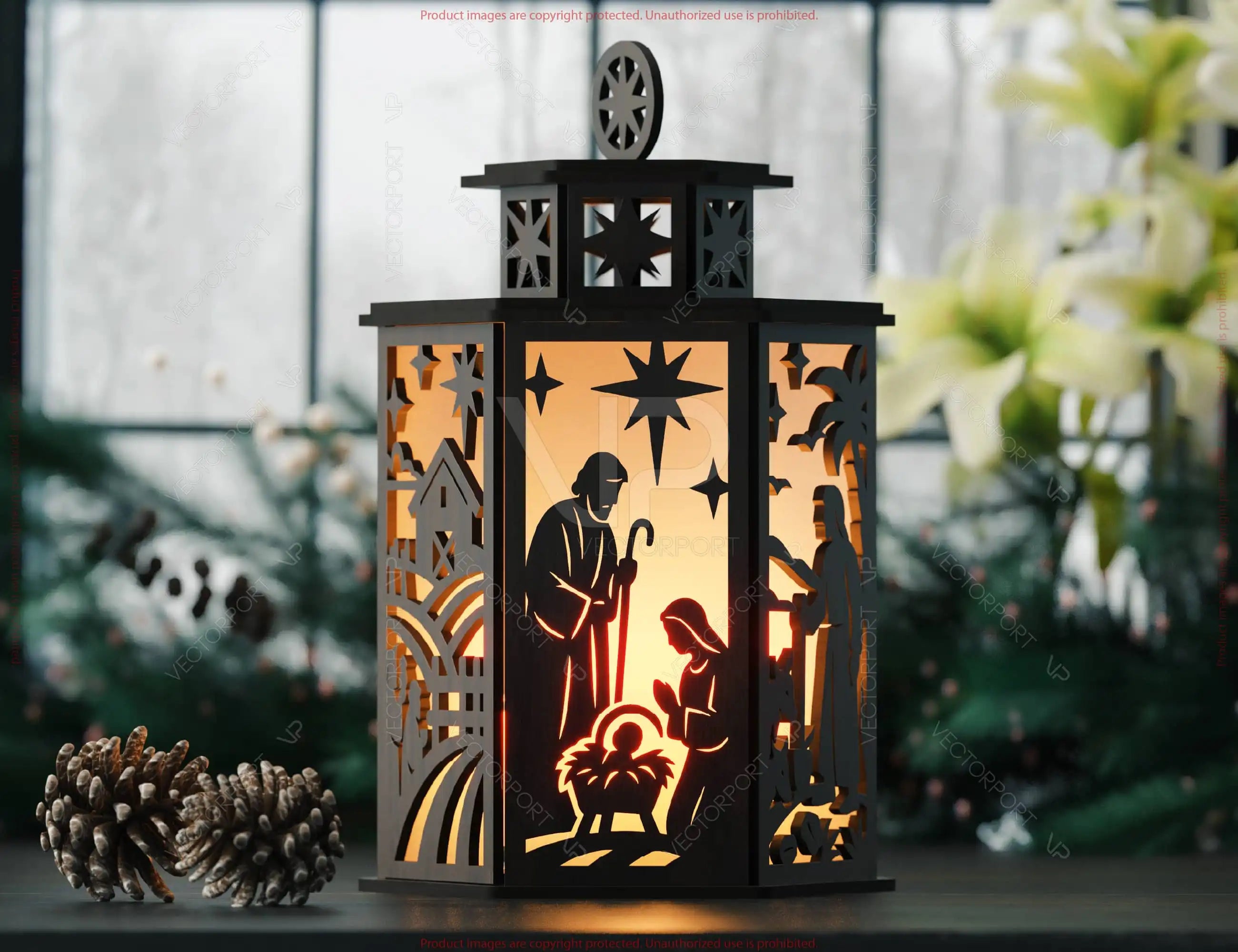 Christmas Candle Holder Bundle Nativity Lantern Holy Night Laser Cut Lamp Files 10 Festive Designs Digital Download |#U621|