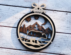 New Year 3D Christmas Ornament Bundle | Laser Cut Snowy Scene Holiday Tree Hanging Baubles | Digital Download |#U624|