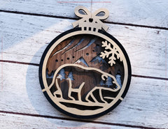 New Year 3D Christmas Ornament Bundle | Laser Cut Snowy Scene Holiday Tree Hanging Baubles | Digital Download |#U625|
