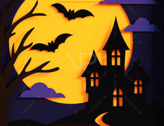Halloween Shadow Box – Multi Layer 3D Papercut Scene | Spooky Wall Art with Frame Digital Download |#U627|