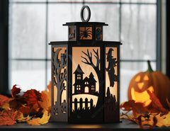 Halloween Ghost Lantern – Haunted Scene Spooky Bats Candle Holder Digital Download |#U630|