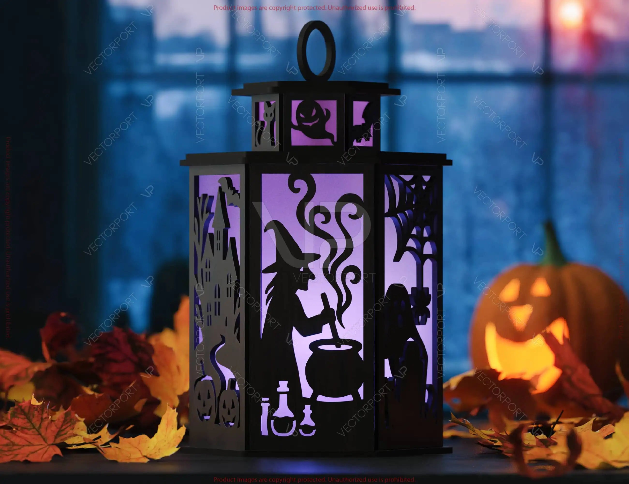Halloween Bats Haunted House Candle Holder Spooky Scene Witch Holiday Digital Download |#U631|