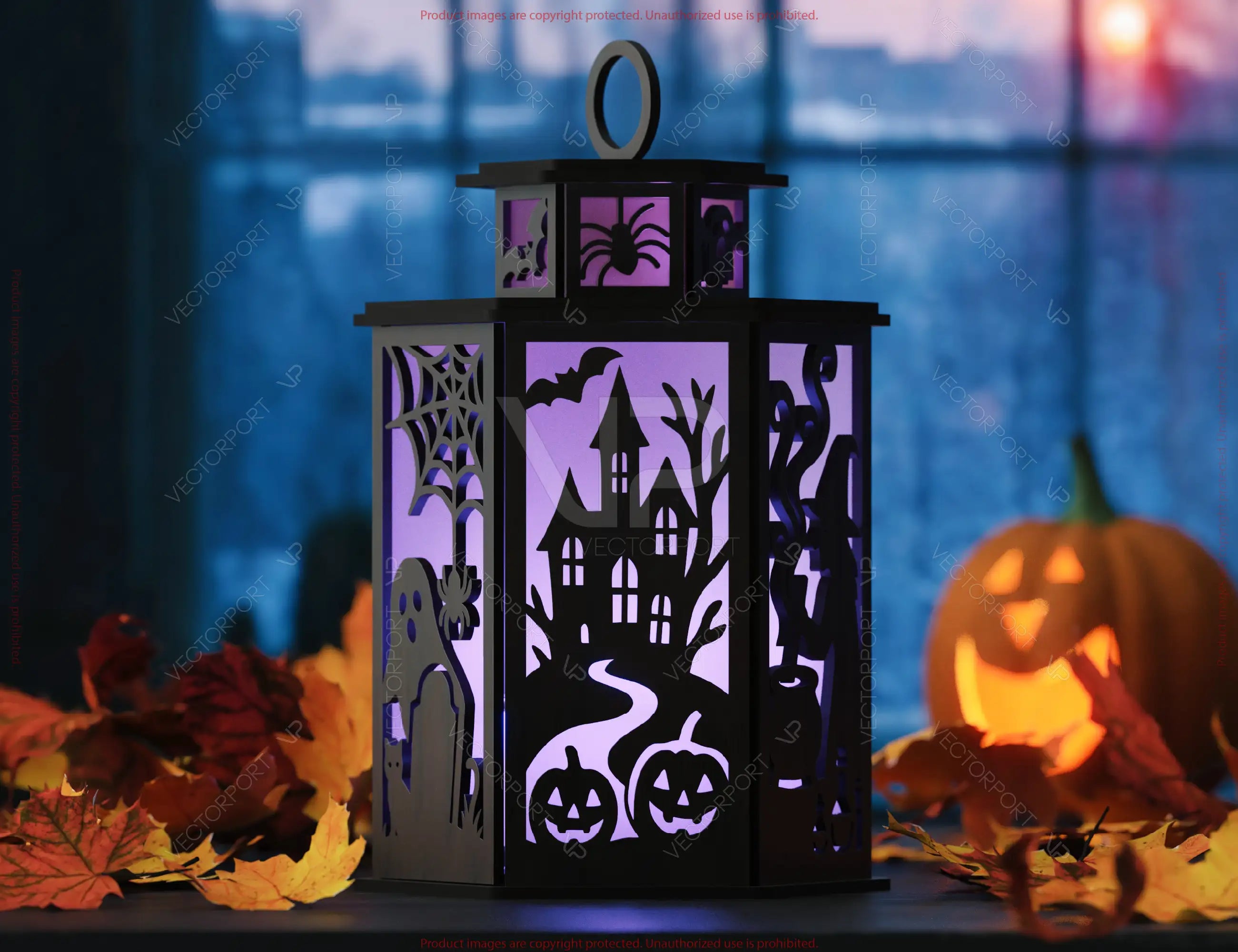 Halloween Lantern Bundle | Haunted House, Ghosts, Bats & Spooky Tealight Holders | Laser Cutting Digital Download |#U635|