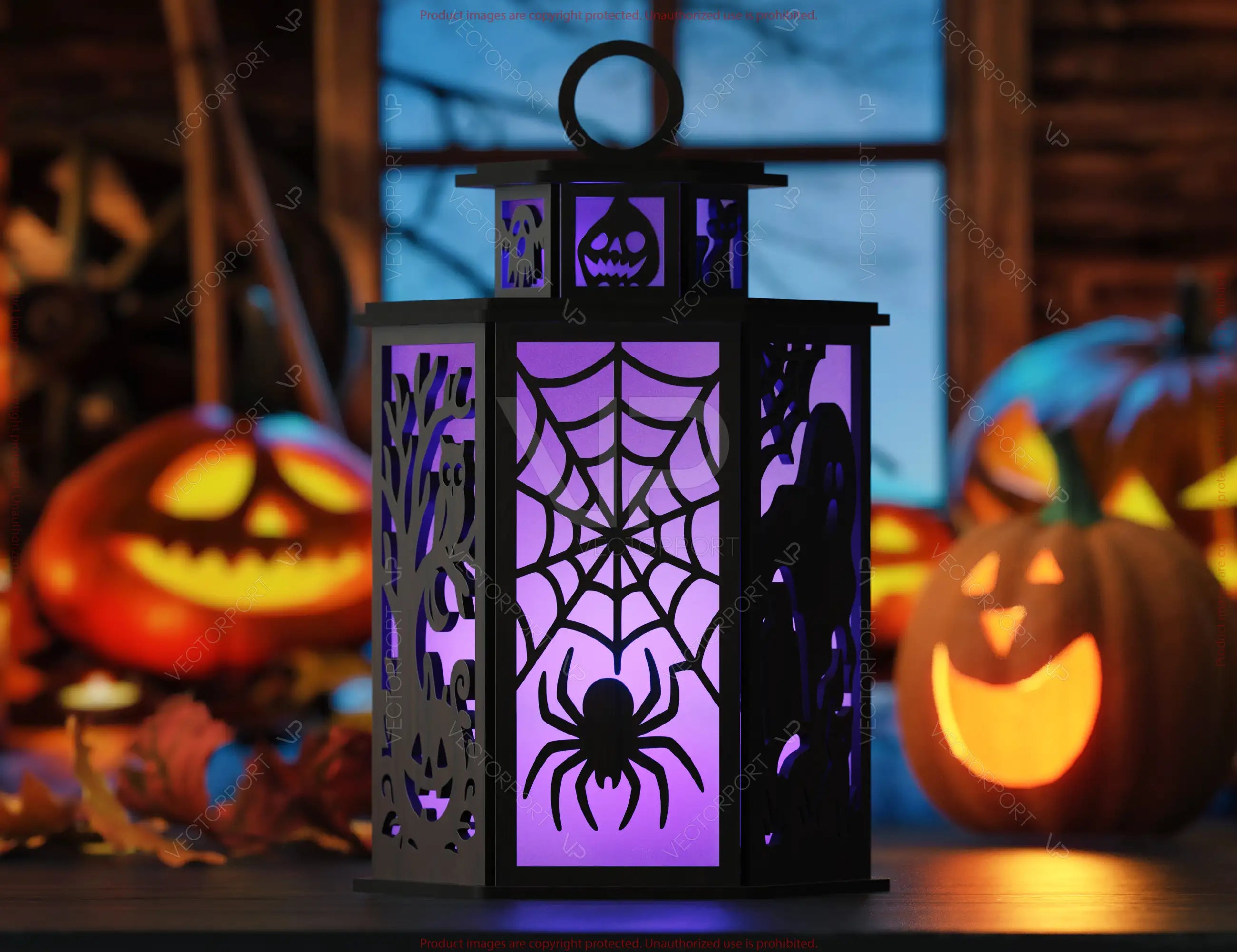 Halloween Lantern Bundle | Haunted House, Ghosts, Bats & Spooky Tealight Holders | Laser Cutting Digital Download |#U635|