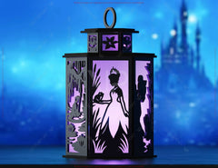 Princess Tiana & The Frog Tealight Lantern | Fairy Tale Silhouette Candle Holder | Magical SVG Digital Download |#U638|