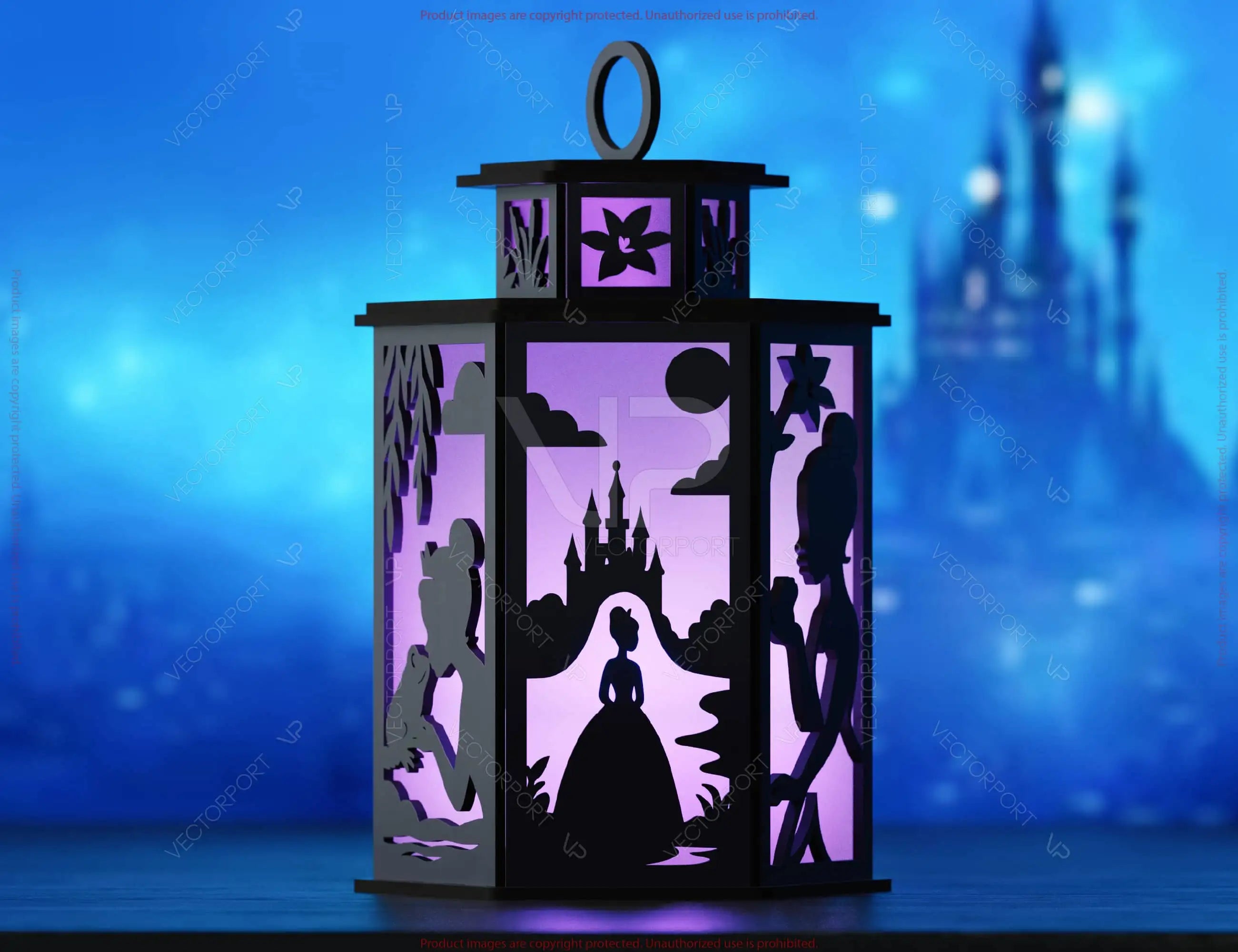 Princess Tiana & The Frog Tealight Lantern | Fairy Tale Silhouette Candle Holder | Magical SVG Digital Download |#U638|