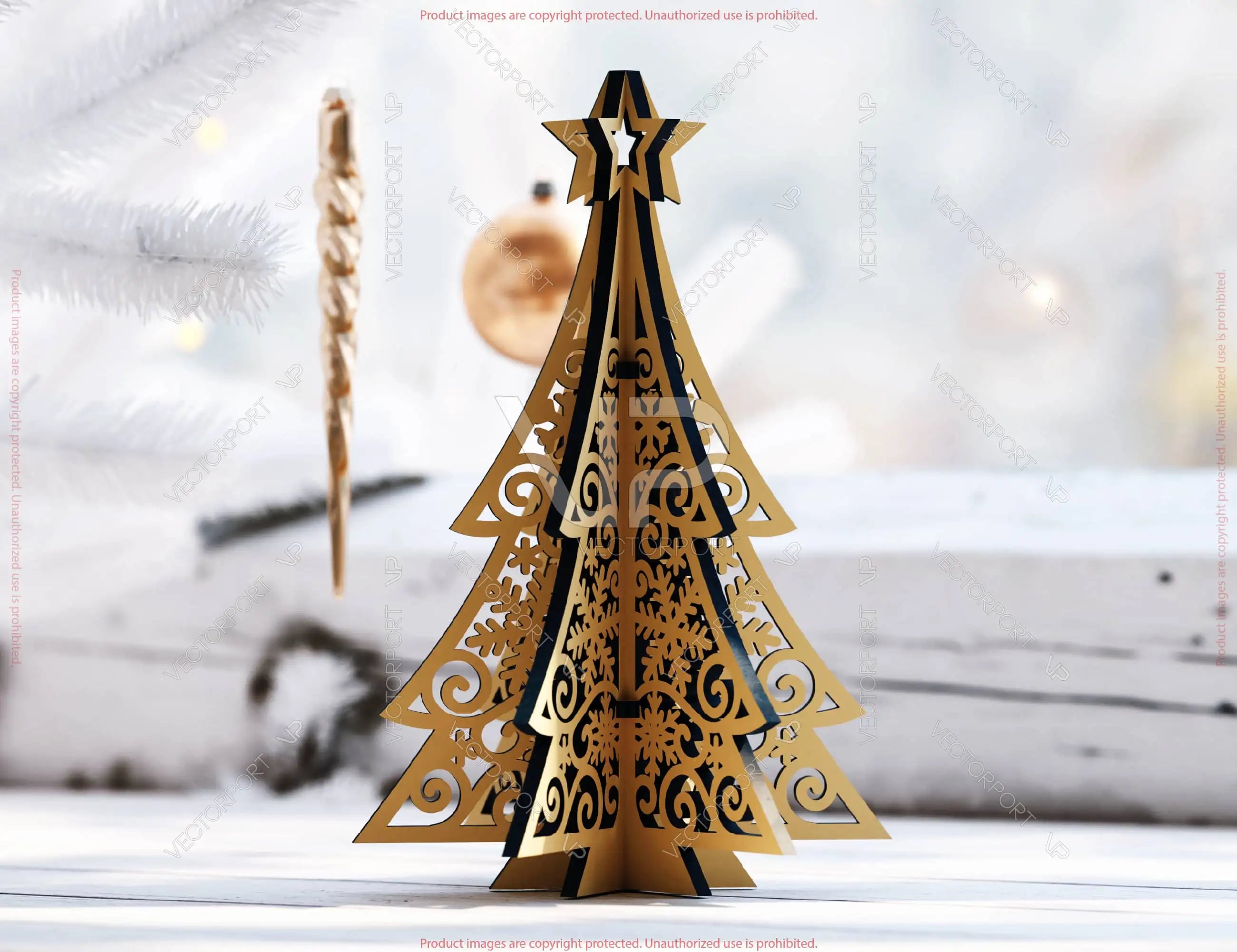 3D Christmas Tree – Laser Cut Holiday Decor Standing Xmas Tree New Year Table Centerpiece Digital Download |#U644|
