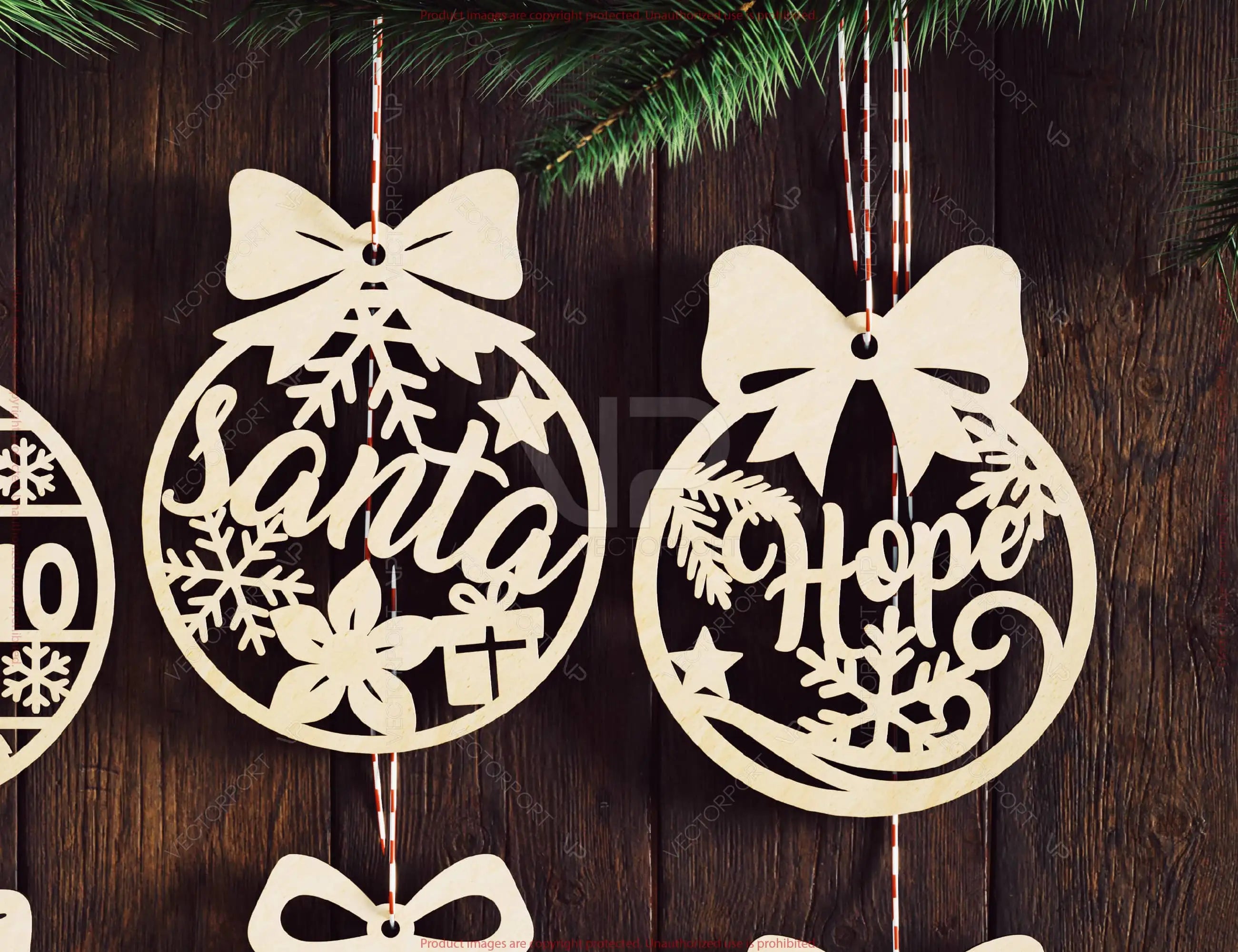 Editable Christmas Ornament SVG Personalized Name Bauble Laser Cut File Custom Xmas Decoration Glowforge Cricut Digital Download |#U647|