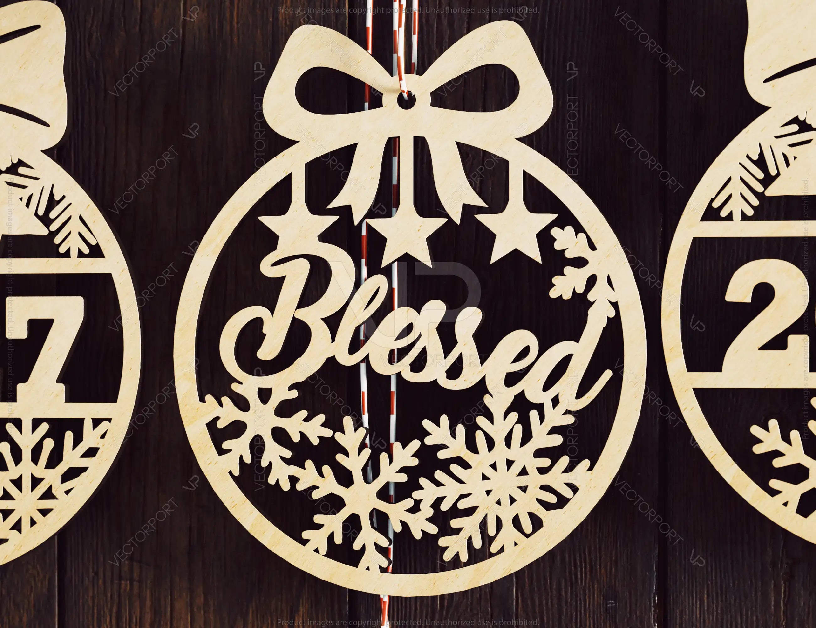 Editable Christmas Ornament SVG Personalized Name Bauble Laser Cut File Custom Xmas Decoration Glowforge Cricut Digital Download |#U647|