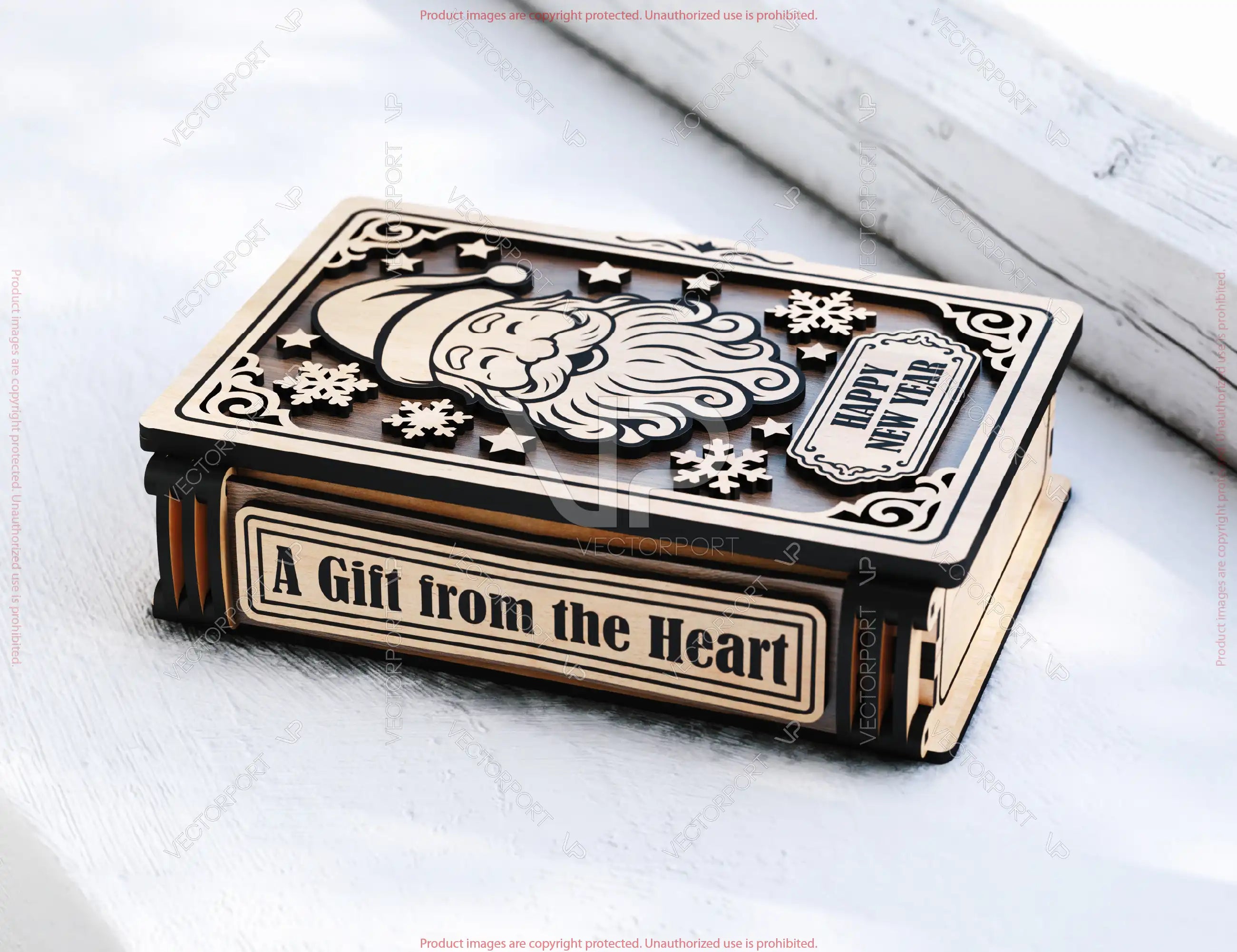 Santa Book Box SVG | Wooden Christmas Gift Box Digital Download |#U659|