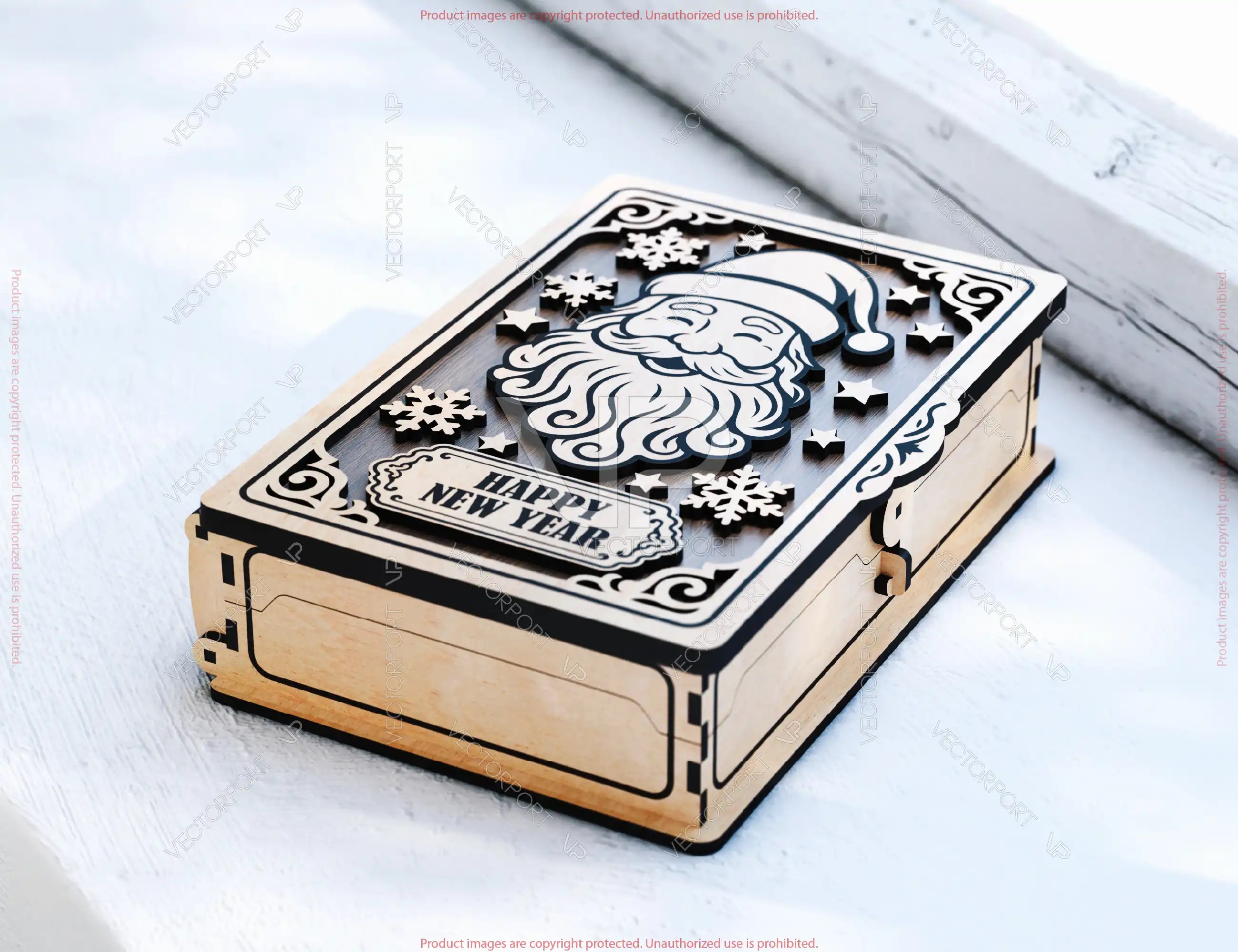 Santa Book Box SVG | Wooden Christmas Gift Box Digital Download |#U659|