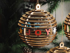 3D Layered Wooden Christmas Ornament Ball | Laser Cut Snowflake Bauble | DIY Holiday Decoration | Digital Download |#U666|