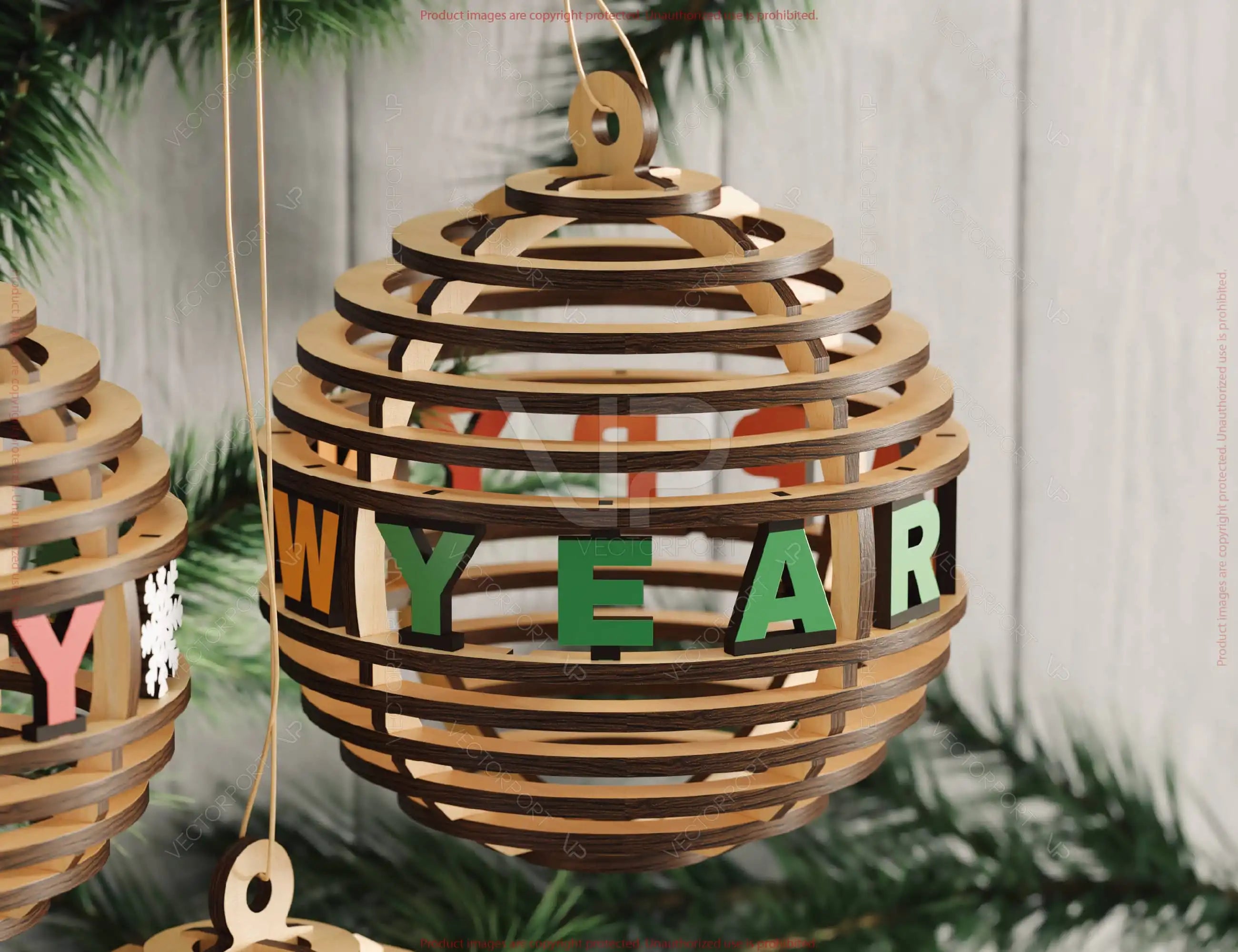 3D Layered Wooden Christmas Ornament Ball | Laser Cut Snowflake Bauble | DIY Holiday Decoration | Digital Download |#U666|