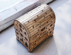 Rustic Christmas Chest | Laser Cut Wooden Gift Box | Engraved Holiday Storage Box Digital Download |#U668|