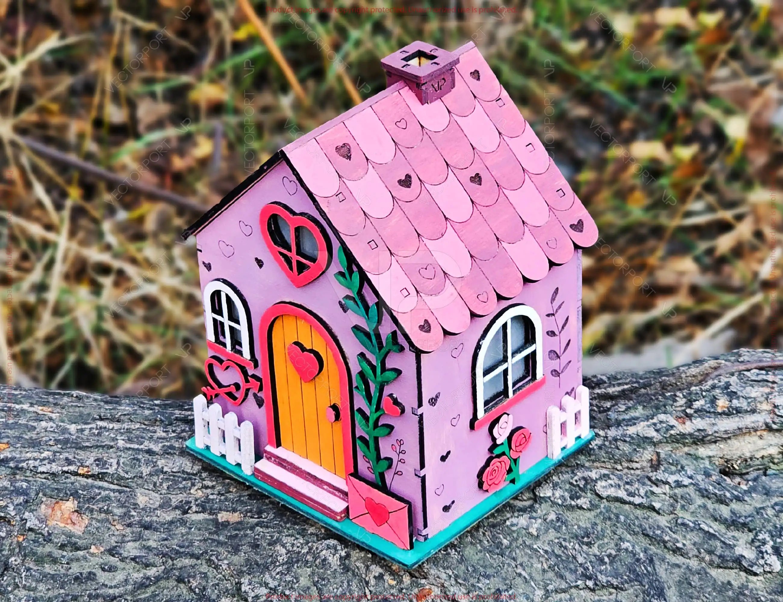 3D Wooden Valentine Love House Gift Box | Money Box, Tea Light Holder, Wedding & Anniversary Décor Digital Download |#U669|