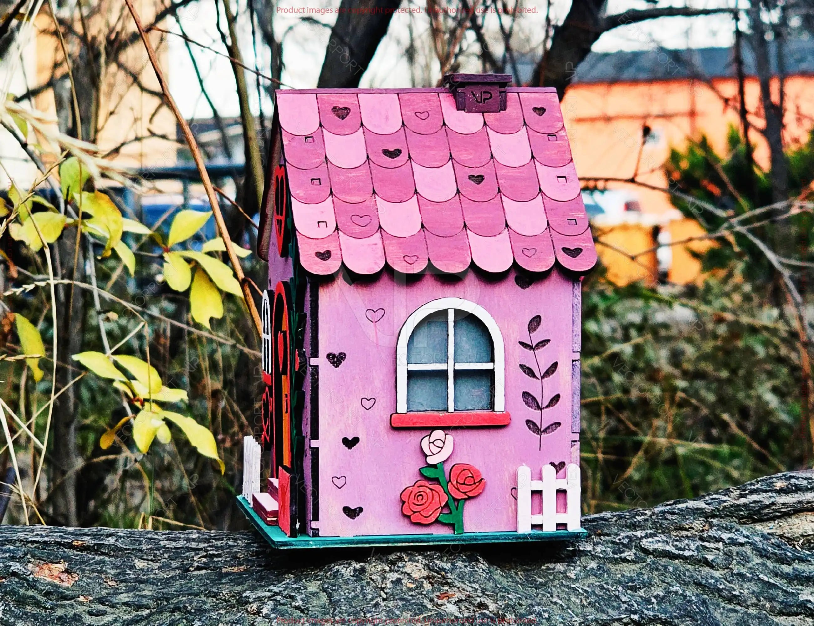3D Wooden Valentine Love House Gift Box | Money Box, Tea Light Holder, Wedding & Anniversary Décor Digital Download |#U669|