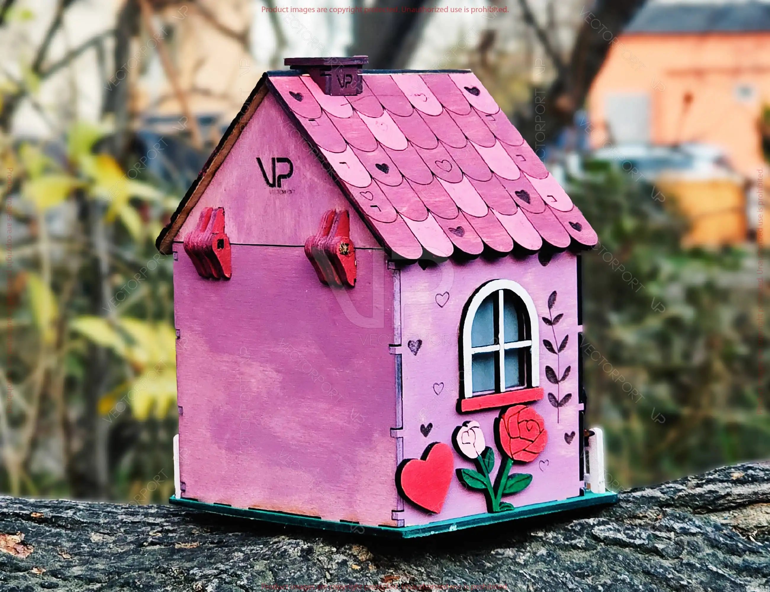 3D Wooden Valentine Love House Gift Box | Money Box, Tea Light Holder, Wedding & Anniversary Décor Digital Download |#U669|