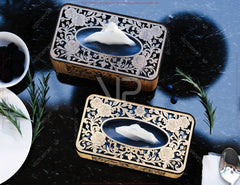 Elegant Floral Laser Cut Tissue Box Cover SVG | Wooden Napkin Box Sleeve | Napkin Dispenser | Digital Download |#U675|