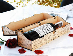 Romantic Love Wine Box SVG –Laser Cut Valentine’s Bottle Holder | Personalized Anniversary & Wedding Gift Digital Download |#U676|