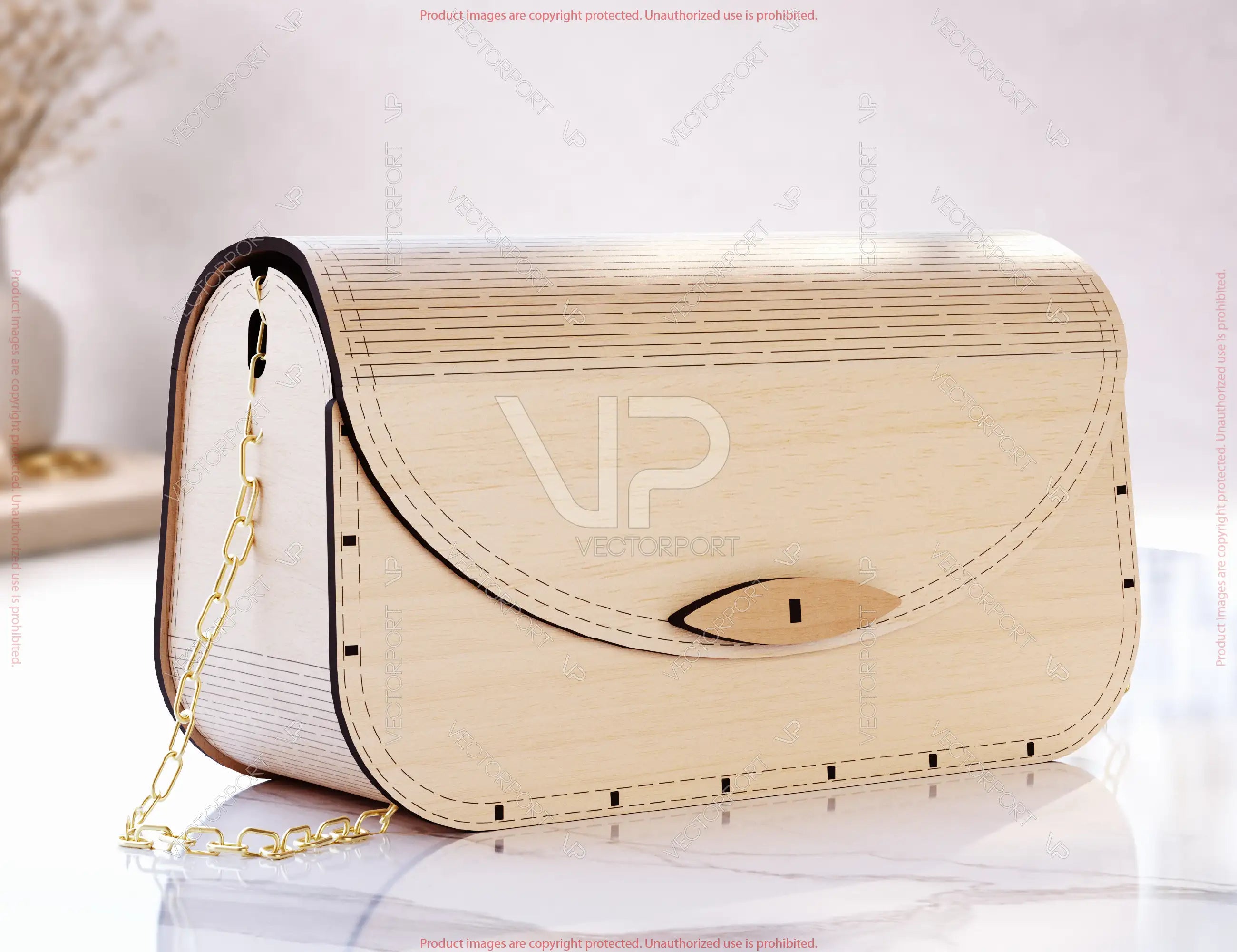 Half-Moon Clutch | Minimalist Laser Cut Wooden Purse | Modern Elegant Bag DIY Digital Download |#U677|