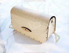 Half-Moon Clutch | Minimalist Laser Cut Wooden Purse | Modern Elegant Bag DIY Digital Download |#U677|